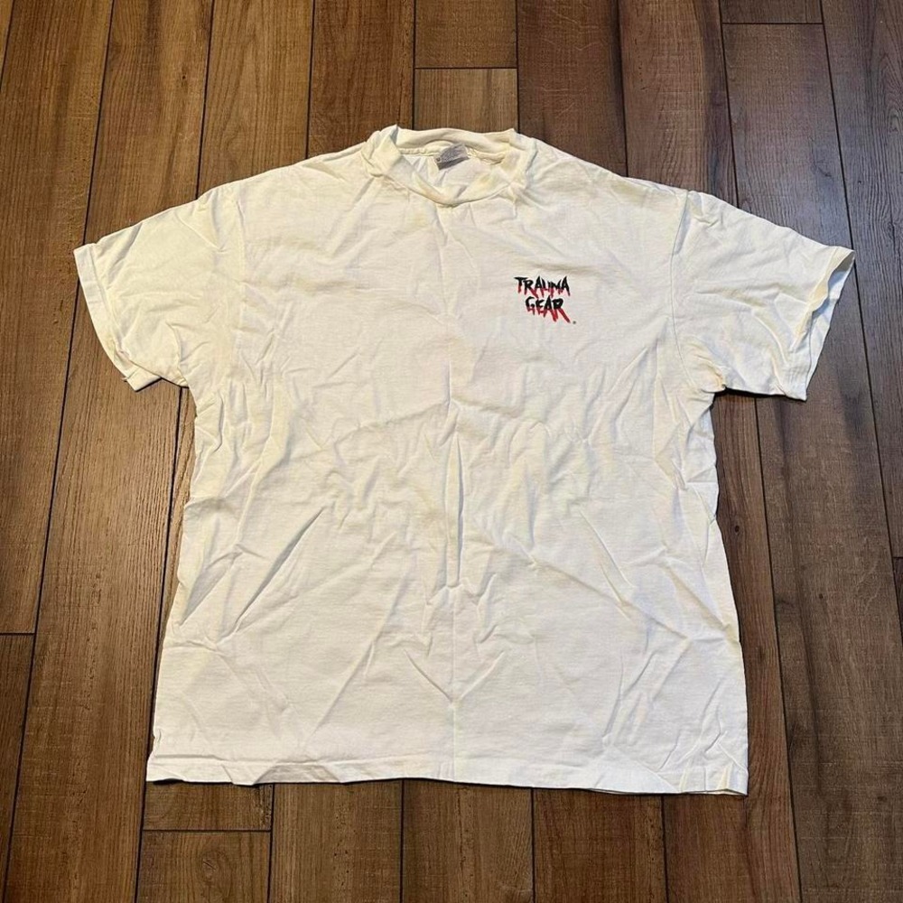 Vintage Trauma Gear Graphic T Shirt Men's XL Heart 1993 It's Not Nice To Fib - Picture 3 of 8